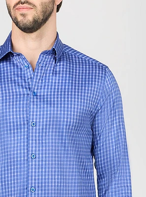 Chemise décontractée à manches longues en stretch pour hommes