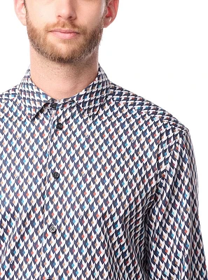 Chemise décontractée à manches longues en stretch pour hommes