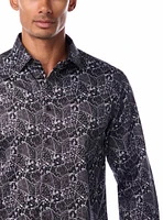 Chemise décontractée à manches longues en stretch pour hommes