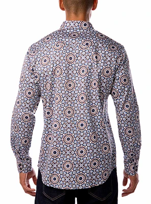 Chemise décontractée à manches longues en stretch pour hommes