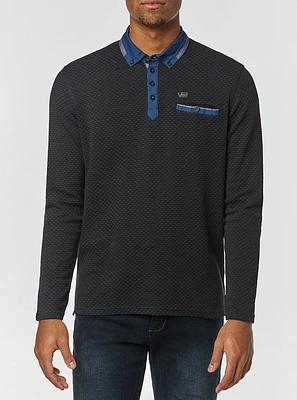 Men's long sleeve polo