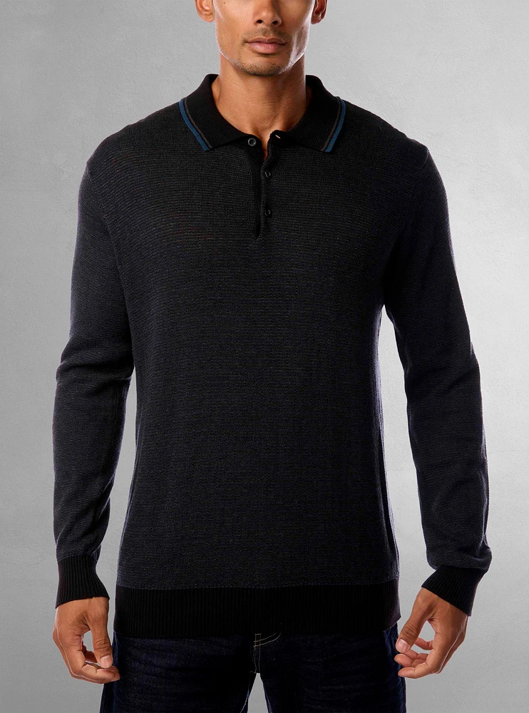 Men's long sleeve polo