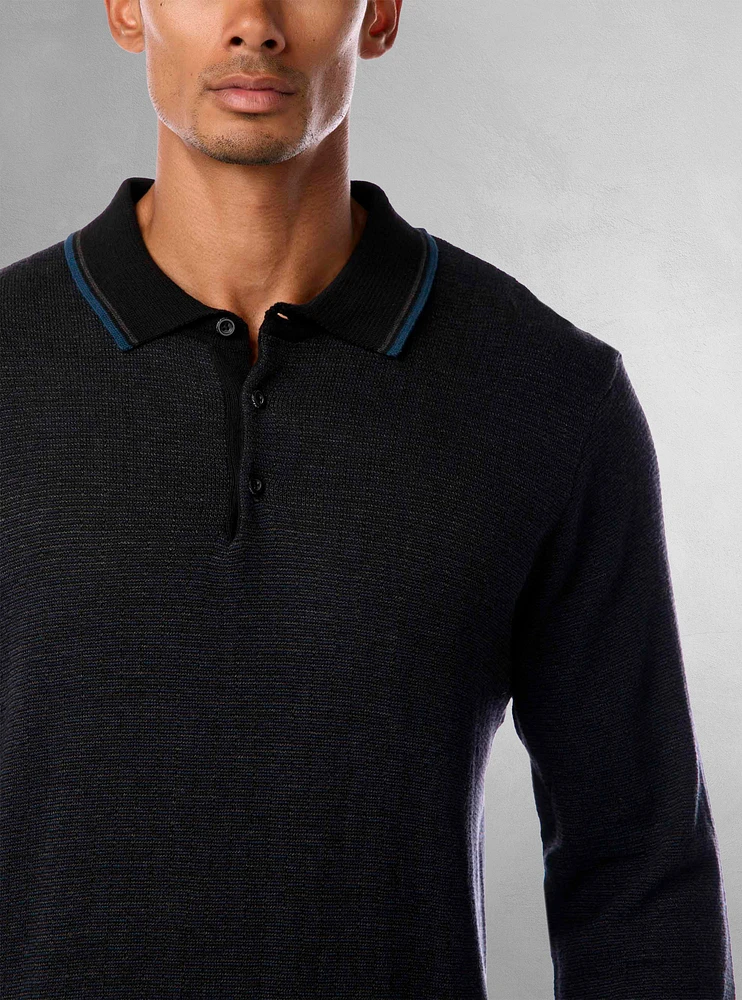 Men's long sleeve polo