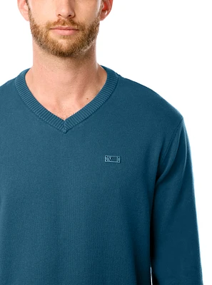 Pull basique à col en V pour hommes