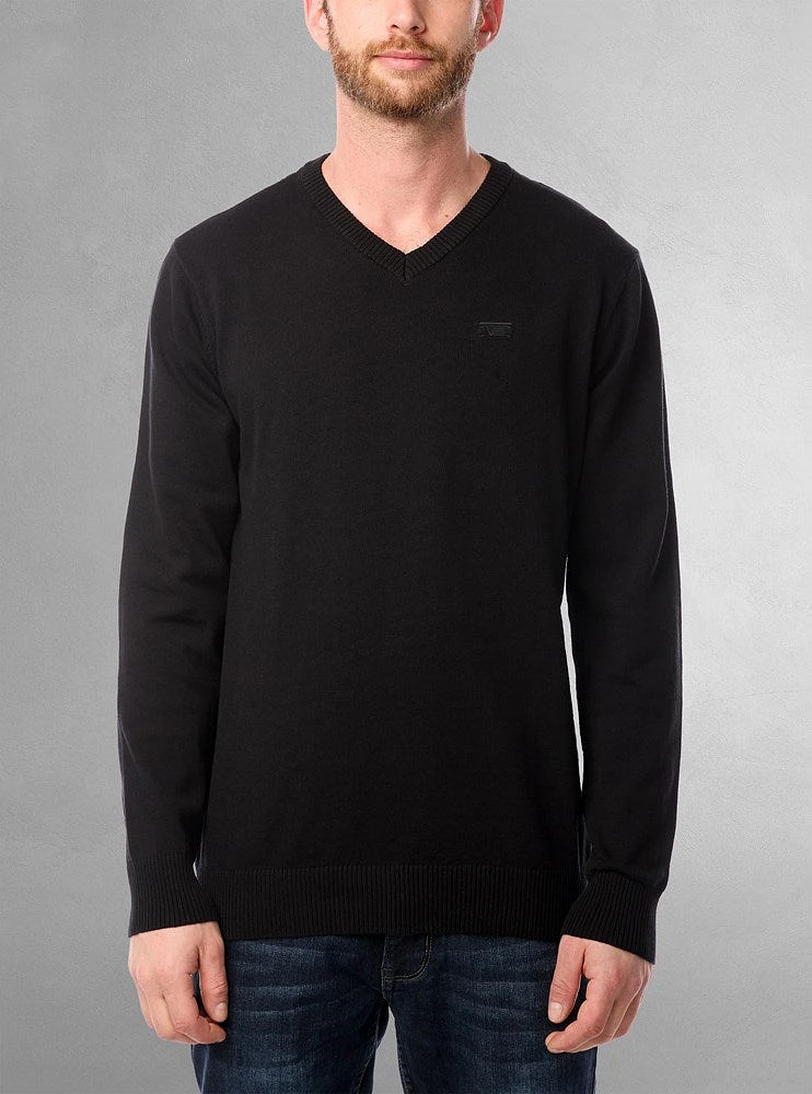 Pull basique à col en V pour hommes