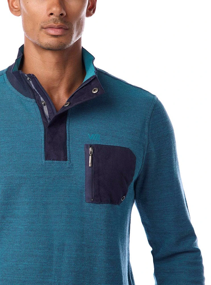 Men's mock zip top