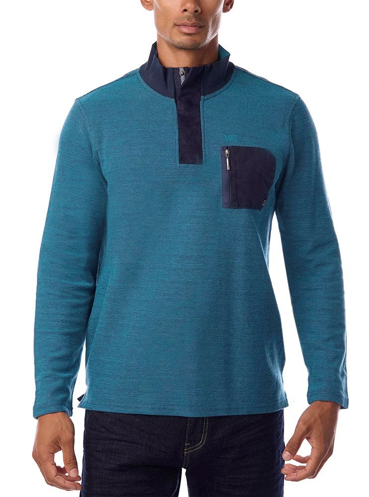 Men's mock zip top