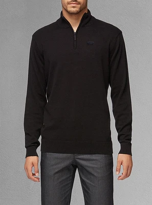 Men's basic half zip mock neck sweater