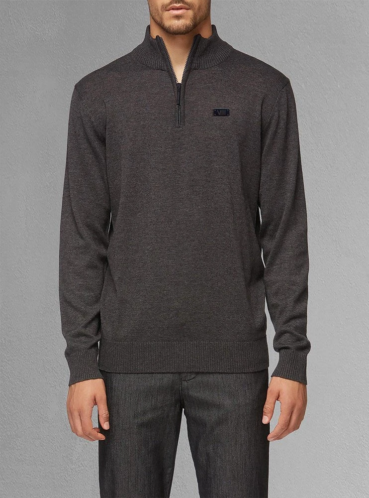 Men's basic half zip mock neck sweater