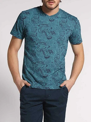 T-shirt à manches courtes col en V pour hommes