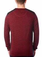 T-shirt à manches longues avec col en V pour hommes