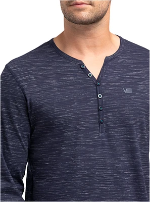 T-shirt à manches longues henley pour hommes