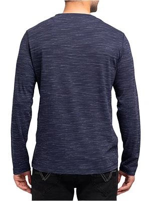 T-shirt à manches longues henley pour hommes