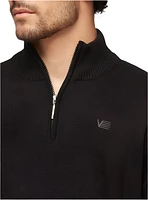 Men's basic half zip mock neck sweater