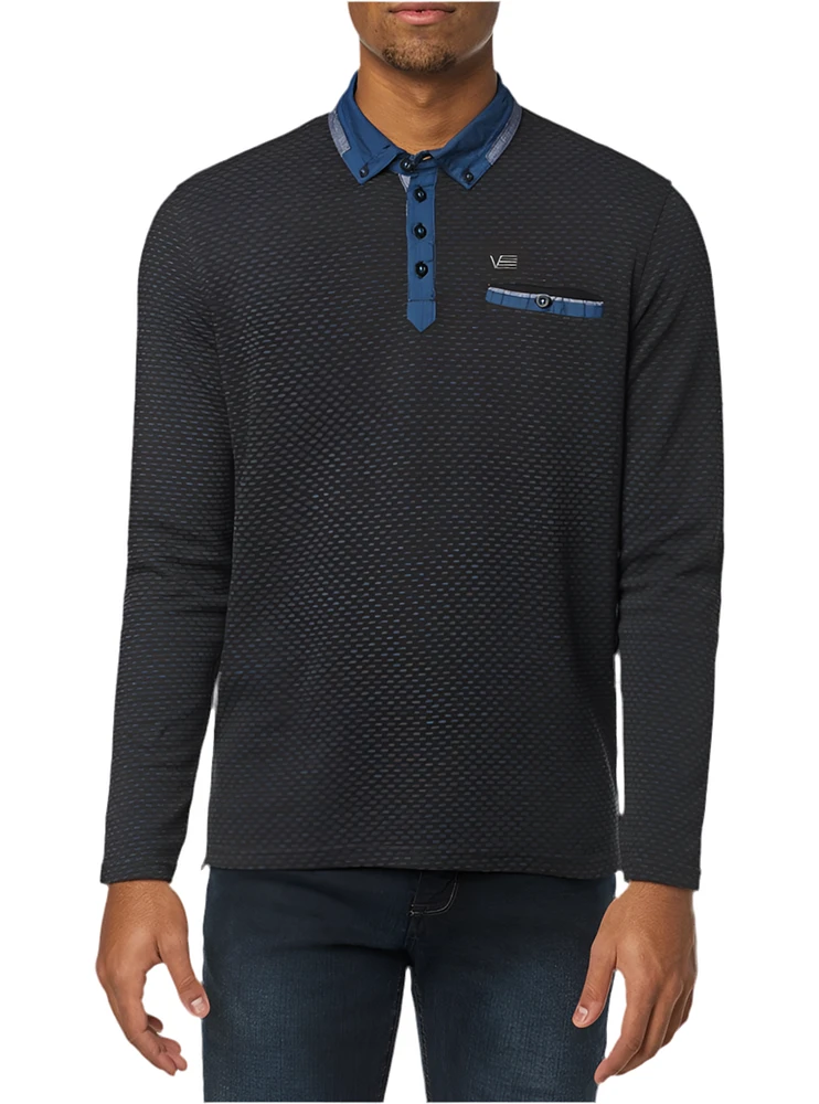 Men's long sleeve polo