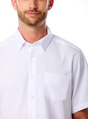 Chemise stretch basique à manches courtes pour hommes