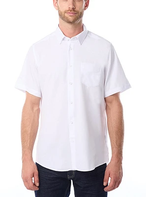 Chemise stretch basique à manches courtes pour hommes