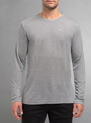 T-shirt manches longues à col ras du cou pour hommes