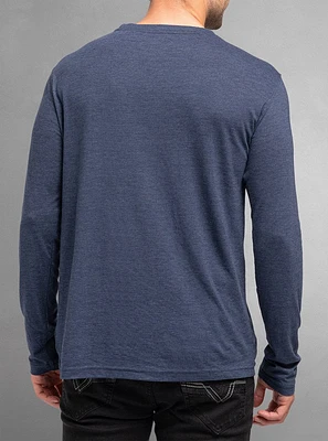 T-shirt manches longues à col ras du cou pour hommes
