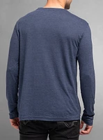 T-shirt manches longues à col ras du cou pour hommes