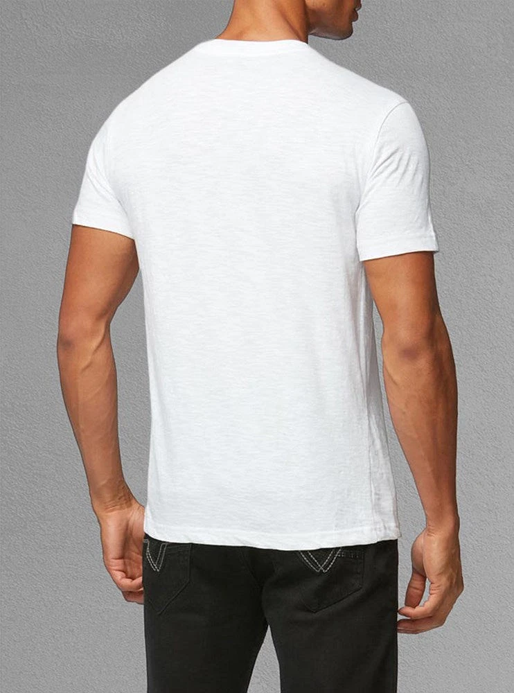 T-shirt basique à col en V et manches courtes pour hommes