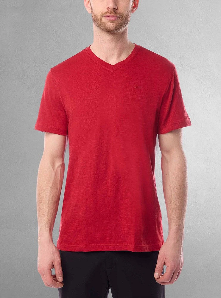 T-shirt basique à col en V et manches courtes pour hommes
