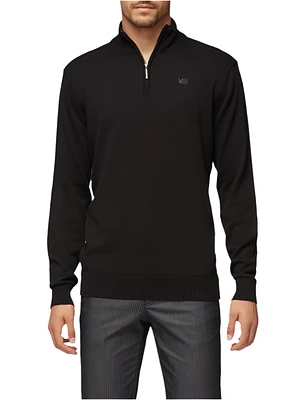 Men's basic half zip mock neck sweater