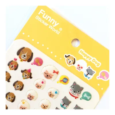 Funny Sticker World: Happy Animal Face - Dog