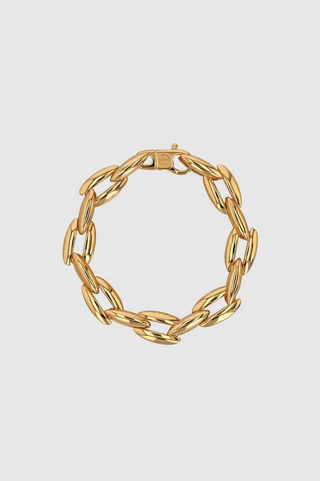 Link & Chain Charm Bracelet in 18K Gold Vermeil