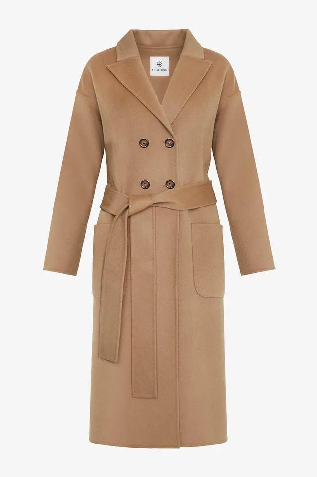 ANINE BING Dylan belted double-breasted coat - Neutrals