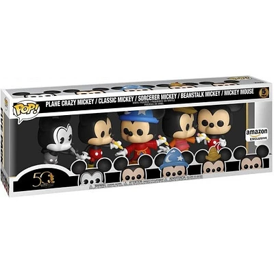 Funko Pop! Disney 50TH - PLANE CRAZY MICKEY / CLASSIC SORCERER BEANSTALK MOUSE 5PK [AMAZON EXCLUSIVE]