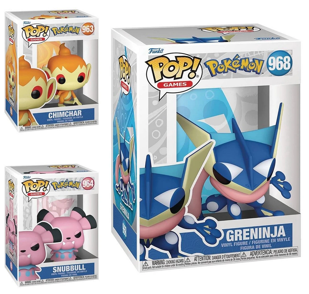 Funko Pop! Pokemon - Greninja #968 / Snubbull #964 Chimchar #963