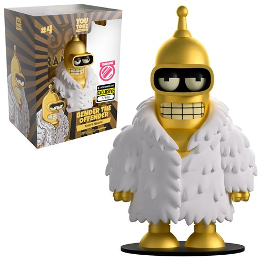 YouTooz: Futurama - Bender The Offender Vinyl Figure (Chrome) #4 [Limited 750pcs - Entertainment Earth Exclusive] *PREORDER*