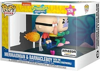 Funko Pop! Animation: Spongebob Squarepants - Mermaidman & Barnacleboy with The Invisible Boatmobile #126 [Amazon Exclusive] *PREORDER*