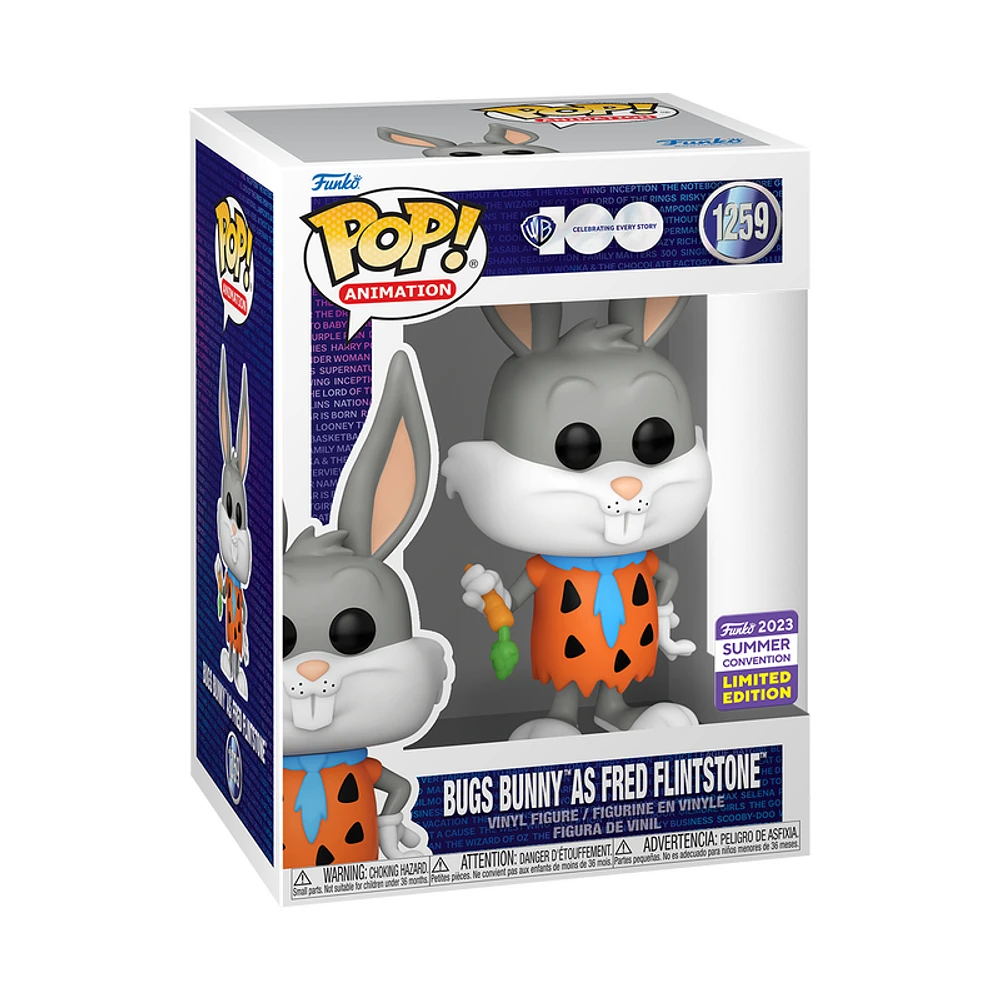 FUNKO POP! TELEVISION LOONEY TUNES 100th BUGS BUNNY AS FRED FLINTSTONE #1259 [2023 SDCC SHARED EXCLUSIVE] *PREORDER*