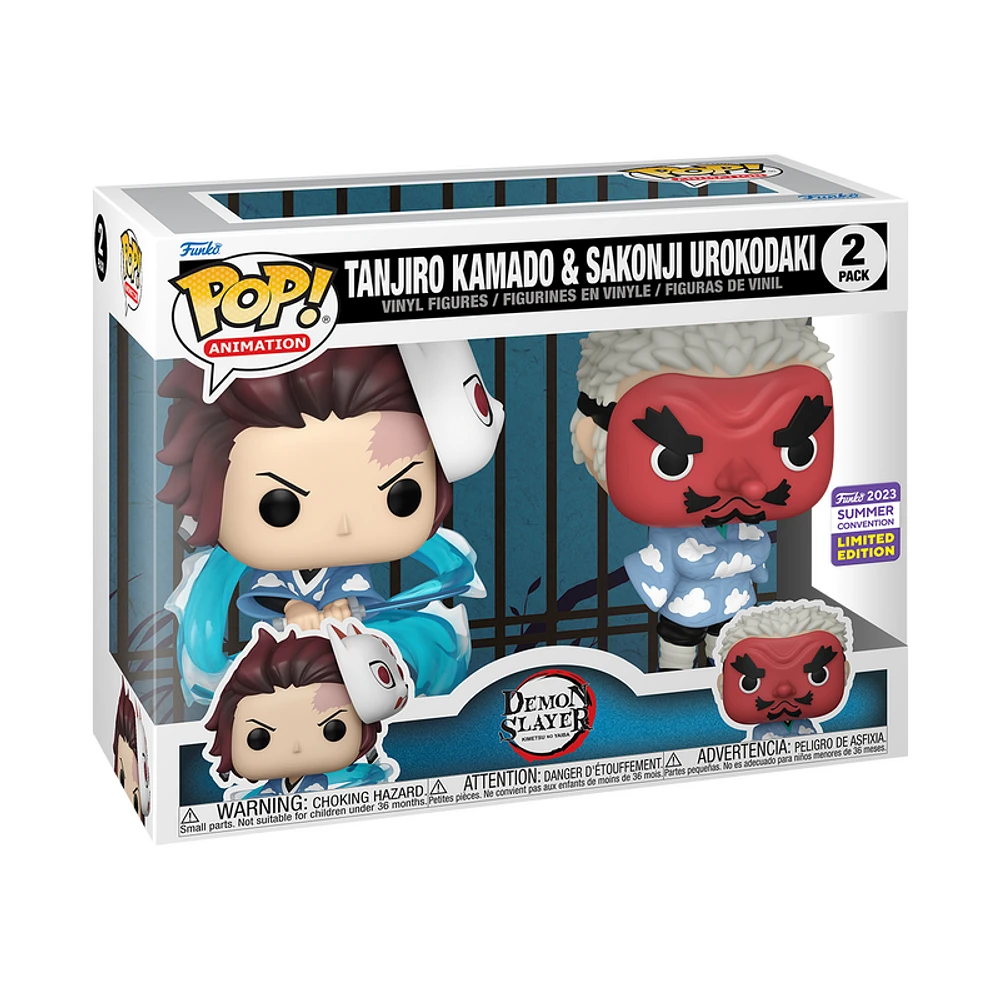 FUNKO POP! ANIME DEMON SLAYER TANJIRO KAMADO & SAKONJI UROKODAKI 2-PACK [2023 SDCC SHARED EXCLUSIVE] *PREORDER*