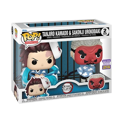 FUNKO POP! ANIME DEMON SLAYER TANJIRO KAMADO & SAKONJI UROKODAKI 2-PACK [2023 SDCC SHARED EXCLUSIVE] *PREORDER*
