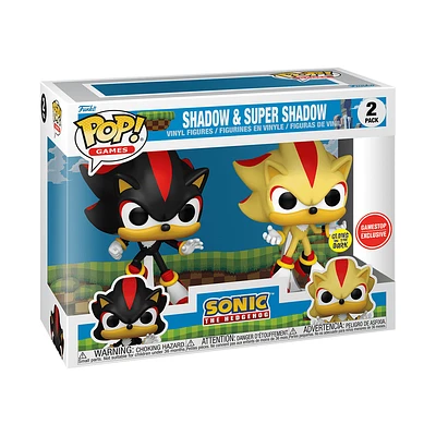 Funko Pop! Games: Sonic The Hedgehog - Shadow & Super Shadow 2pk [GameStop Exclusive - GITD]