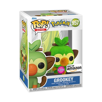 Funko Pop! Games: Pokemon - Grookey (Flocked) #957 [Amazon Exclusive]