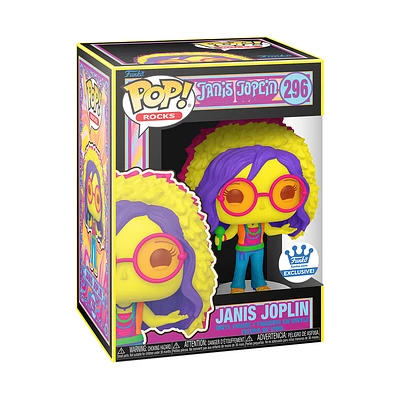 Funko Pop! Rocks Janis Joplin BLACK LIGHT #296 [FUNKO SHOP EXCLUSIVE] *PREORDER*
