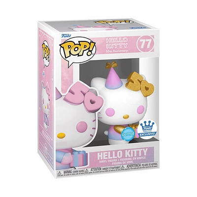 FUNKO POP! HELLO KITTY WITH PRESENT - 50TH ANNIVERSARY (GLITTER) #77 [FUNKO SHOP EXCLUSIVE] *PREORDER*