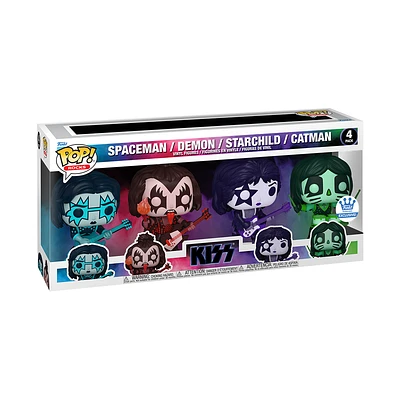 Funko Pop! Rocks - KISS (COLOR SPOTLIGHT) SPACEMAN / DEMON / STARCHILD / CATMAN 4-PACK
