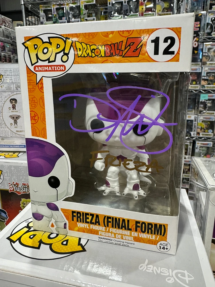 FUNKO POP! DRAGON BALL Z FRIEZA **voice actor Daman Mills AUTOGRAPHED**