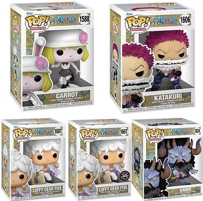 Funko Pop! Anime: One Piece - Carrot #1588 / Karakuri #1606 Luffy Gear 5 #1607 Kaido Super #1624