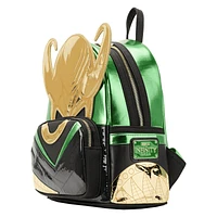 LOUNGEFLY Marvel Metallic Loki Cosplay Mini Backpack