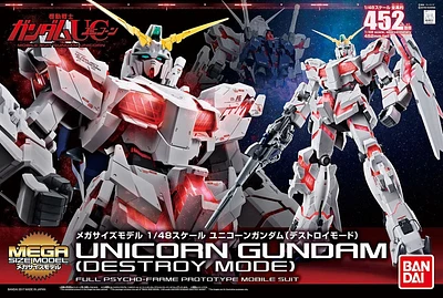 Gunpla - Full Psycho-Frame Prototype Mobile Suit Unicorn Gundam (Destroy Mode) Mega Size 1/48 Model Kit