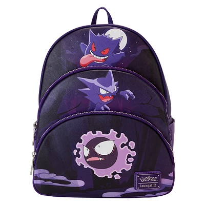 LOUNGEFLY POKEMON GENGAR EVOLUTION TRIPLE POCKET Cosplay Mini-Backpack