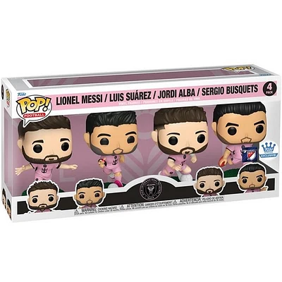 Funko Pop! Sports: Football MLS - Inter Miami - Lionel Messi / Luis Suarez / Jordi Alba / Sergio Busquets 4pk [Funko Shop Exclusive] *PREORDER*