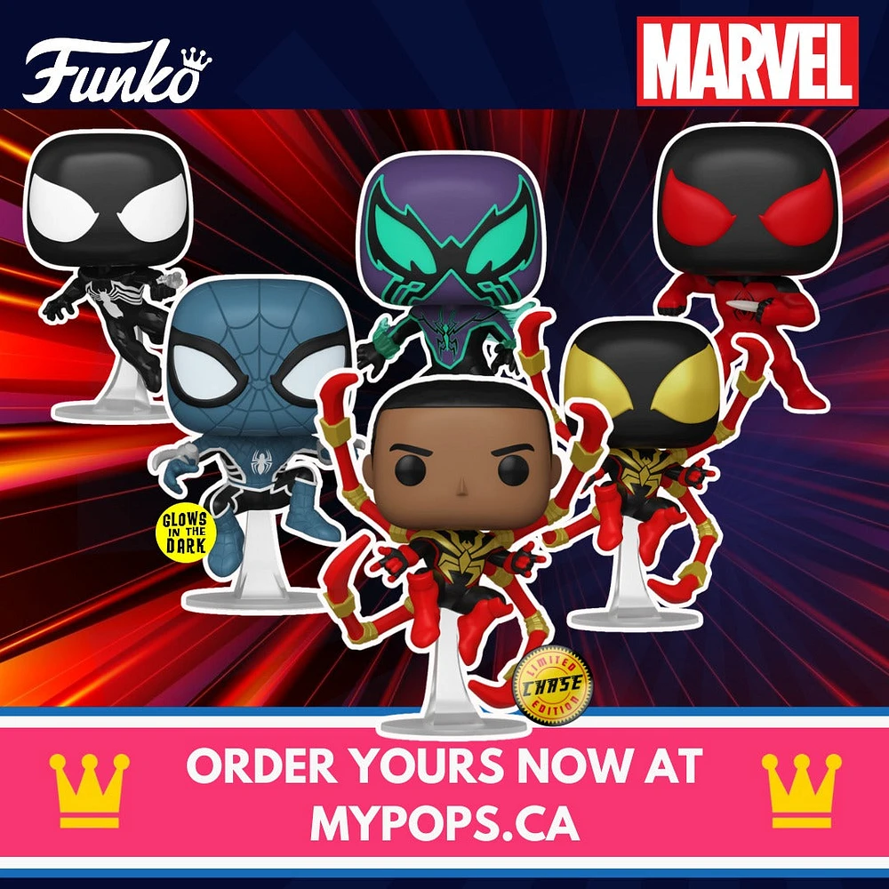 Funko Pop! Marvel: Spider-Man - Symbiote / Fear Itself Miles Morales Iron Spider Scarlet Kaine Chasm