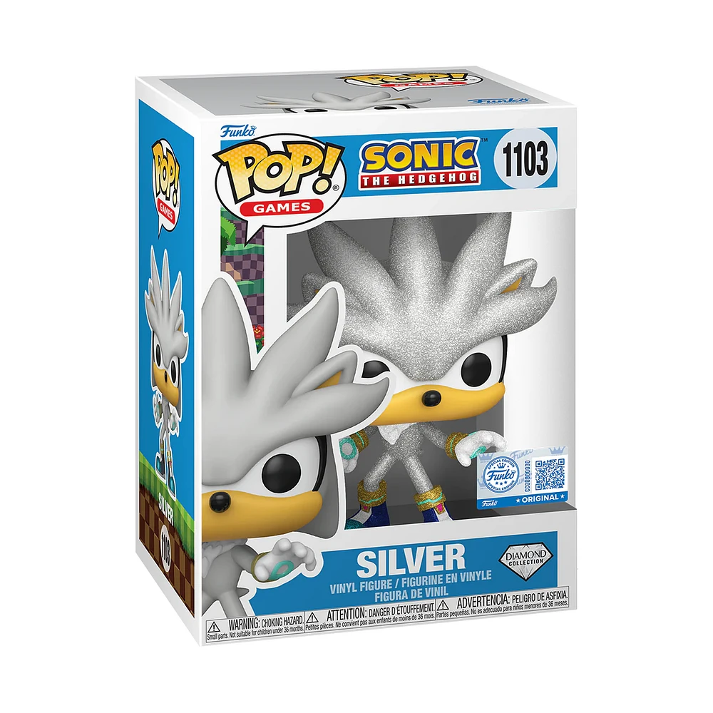 Funko Pop! Games: Sonic The Hedgehog - Silver (Diamond) #1103 [Funko Special Edition] *PREORDER*